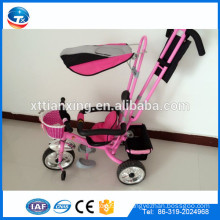 2015 Nuevos triciclos seguros del bebé de la buena calidad del diseño con el marco de acero, la rueda de aire, la protección del sol y los cinturones de seguridad